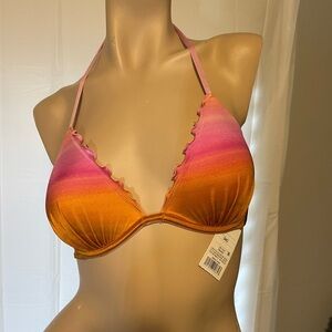 Shade & Shore Pink and Orange Ombré Bikini Top